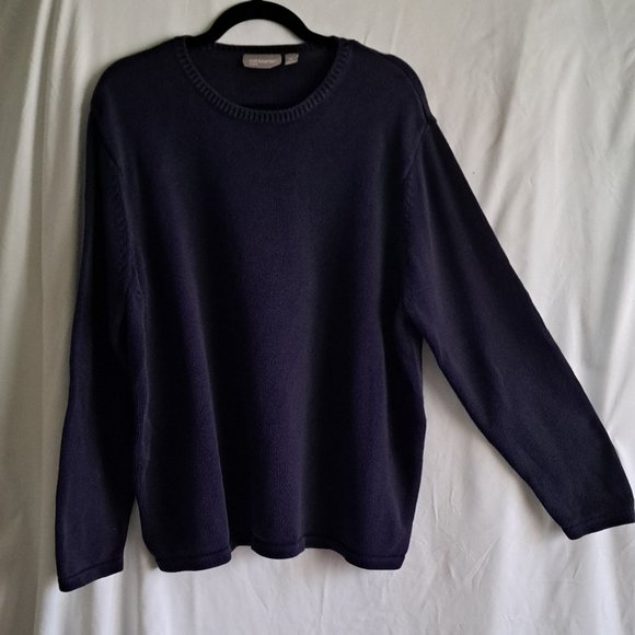 Sweater, 2XL, Dark Blue, Long Sleeve, Croft & Barrow, Crew Neck, Casual - Picture 2 of 8